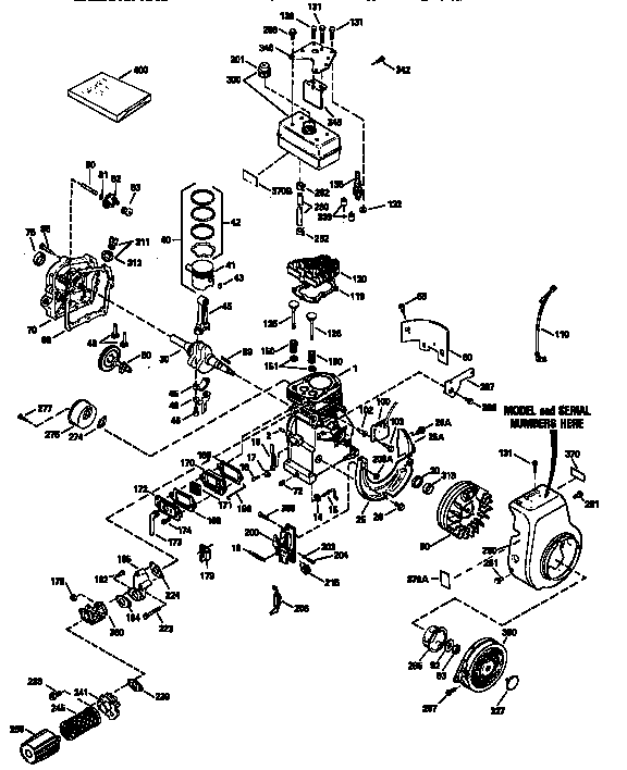 Replacement Parts Diagram and Parts List for 143943001  Craftsman Engine