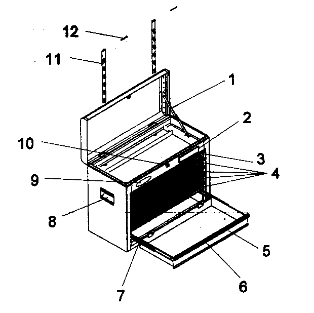 Cabinet Parts Diagram and Parts List for 70692478711-20  Craftsman Tool Stand & Cart