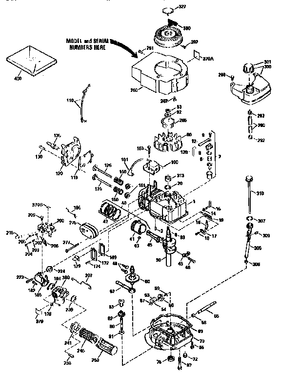 Replacement Parts Diagram and Parts List for 143943830  Craftsman Engine