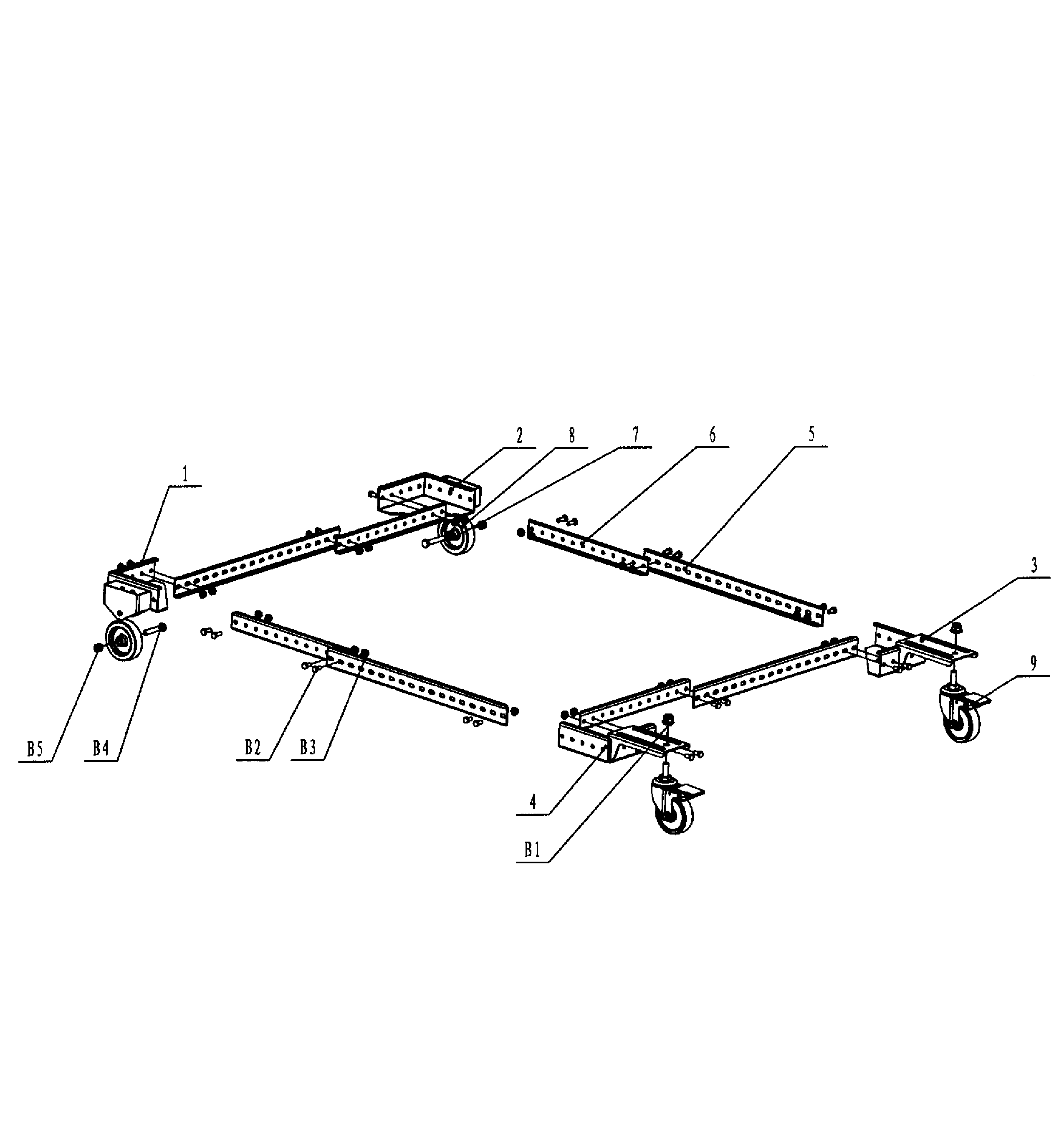 Mobile Base Diagram and Parts List for 32016495  Craftsman Tool Stand & Cart