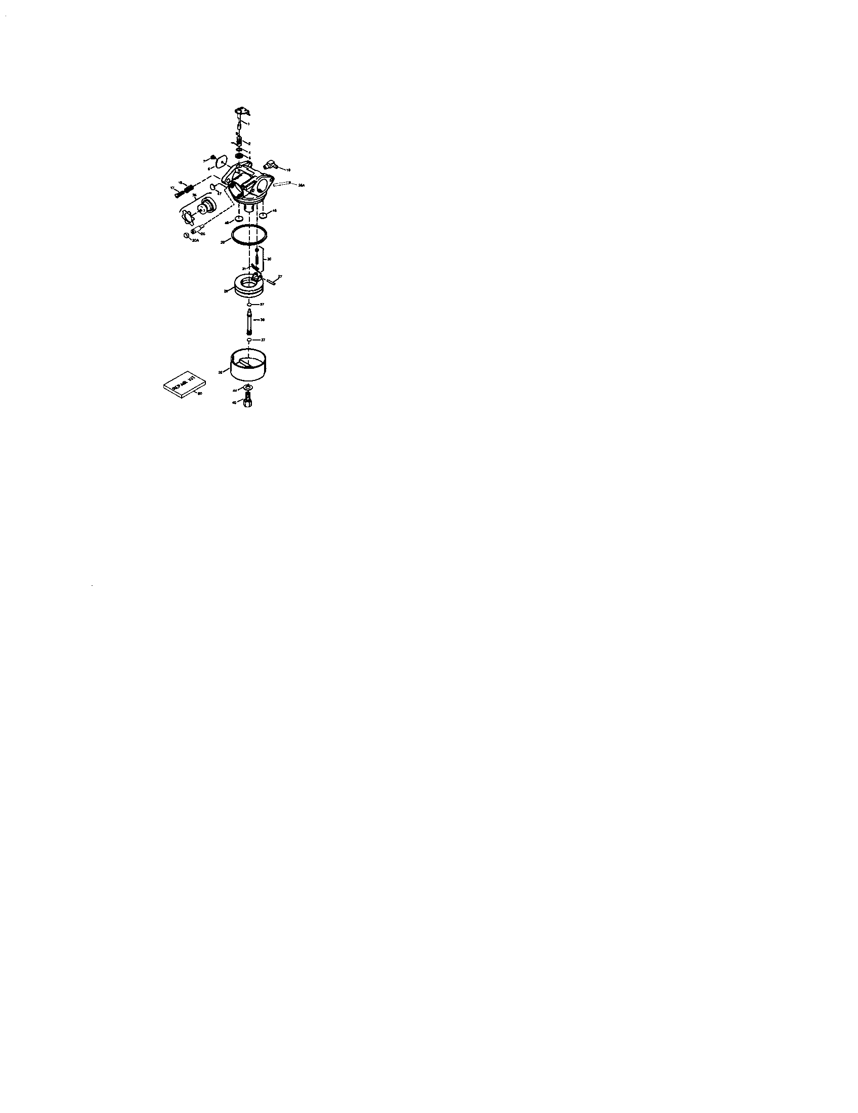 Carburetor Diagram and Parts List for 143026712  Craftsman Engine