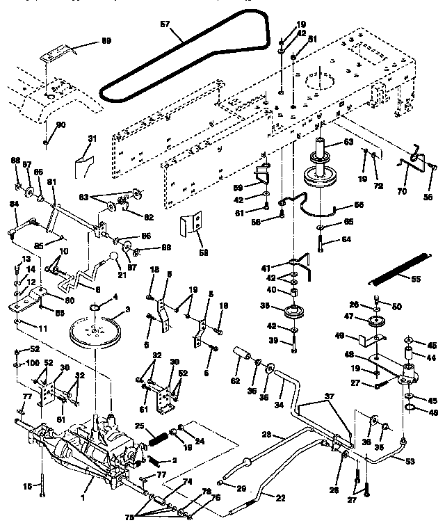 Drive Diagram and Parts List for 917257645  Craftsman Engine