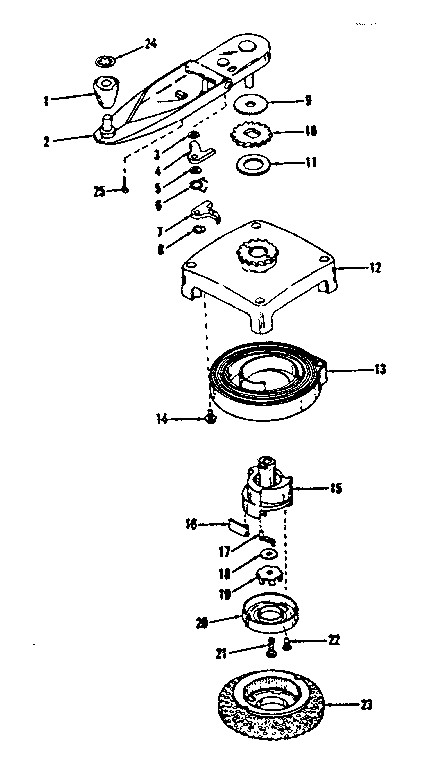 No-pull Starter No. 590361 Diagram and Parts List for 143122272  Craftsman Engine