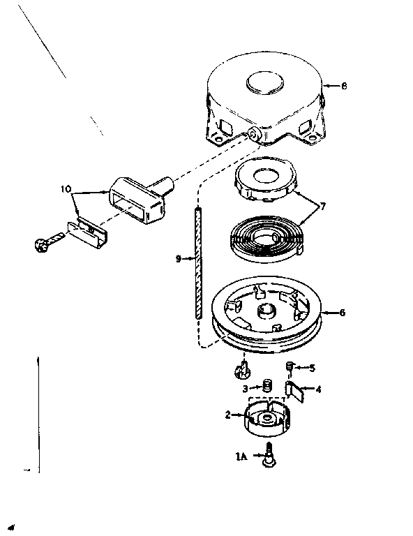 Rewind Starter No. 590449 Diagram and Parts List for 143175032  Craftsman Engine