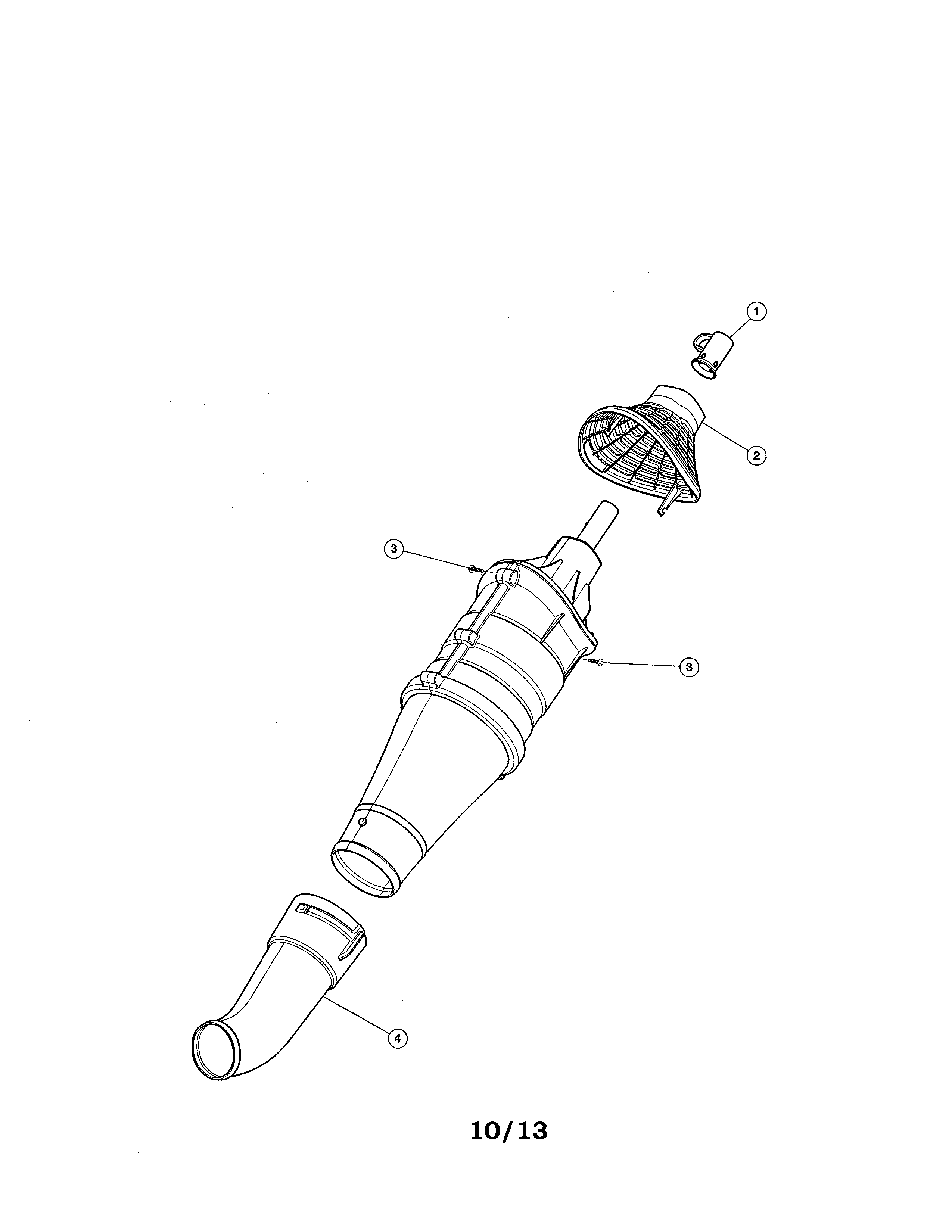 Blower Attachment Diagram and Parts List for 316792590  Craftsman Trimmer