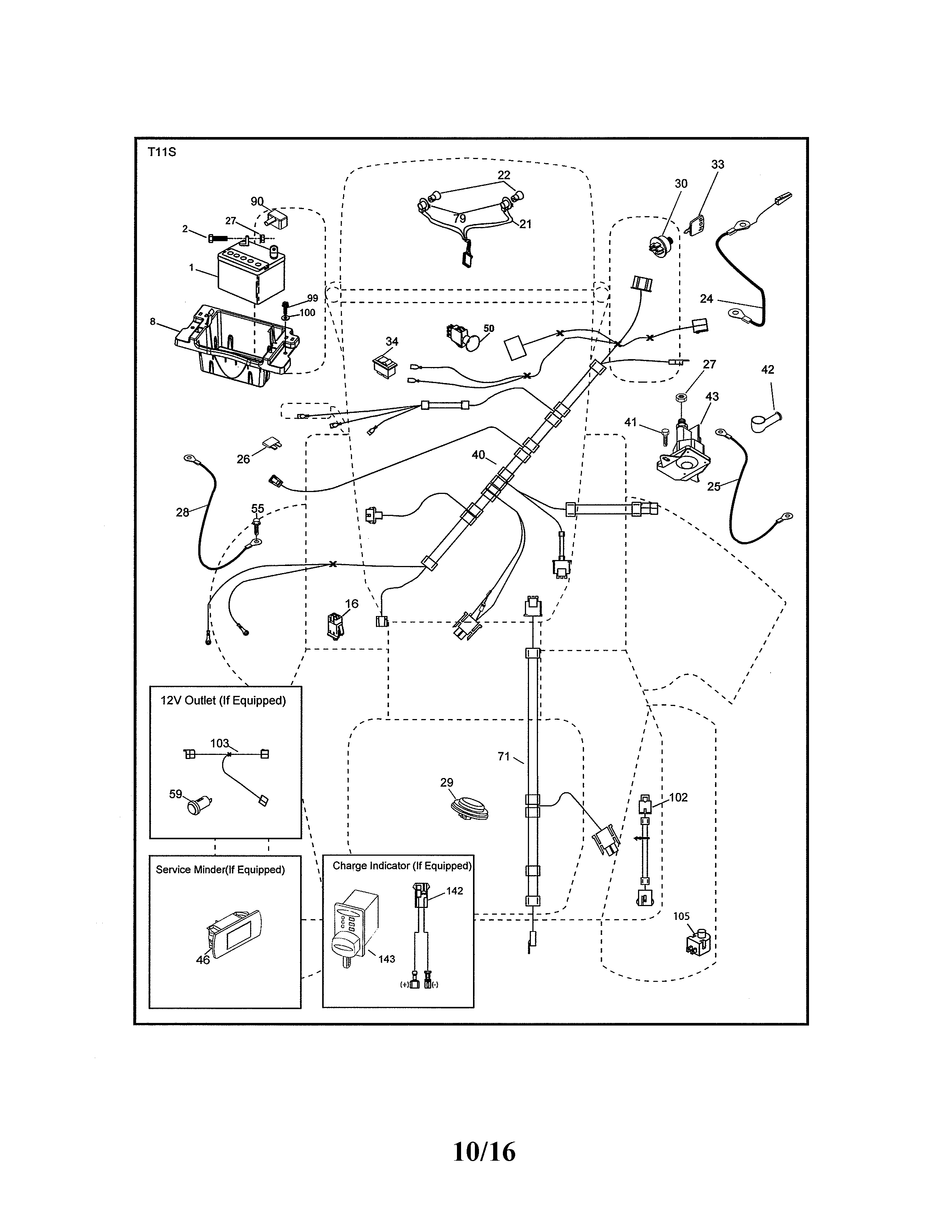 Electrical Diagram and Parts List for 917988240  Craftsman Lawn Tractor