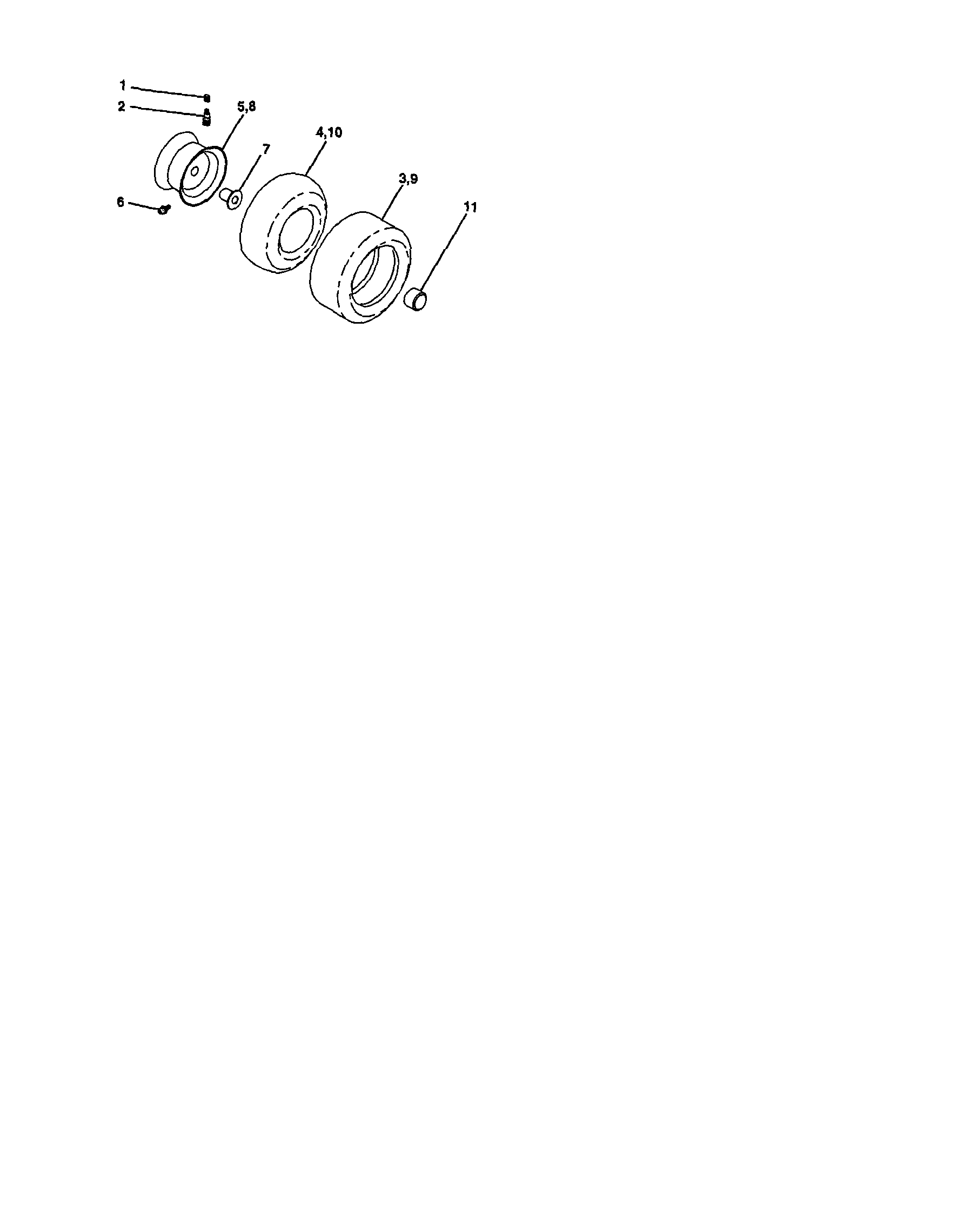Wheels And Tires Diagram and Parts List for 917277363  Craftsman Lawn Tractor