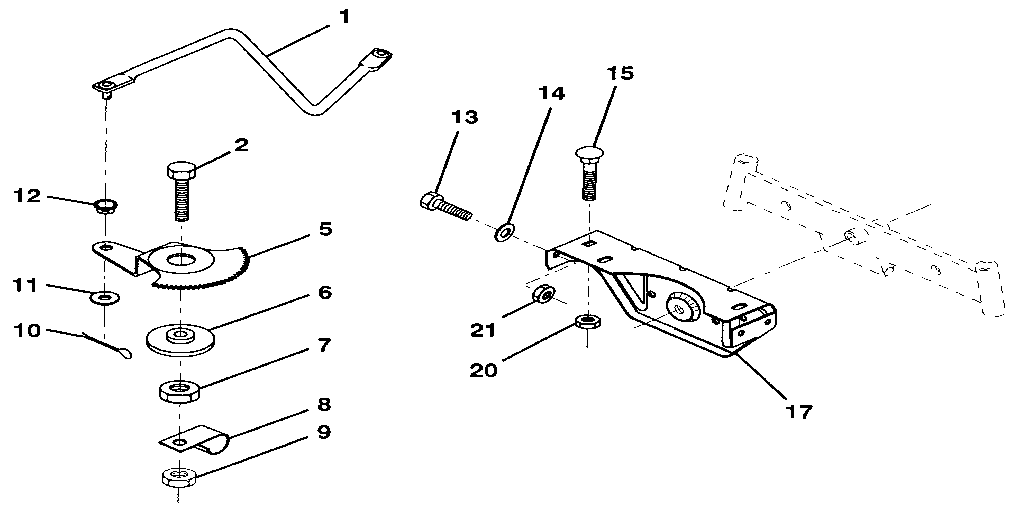 Sector Gear/axle Support Diagram and Parts List for 917256930  Craftsman Lawn Tractor