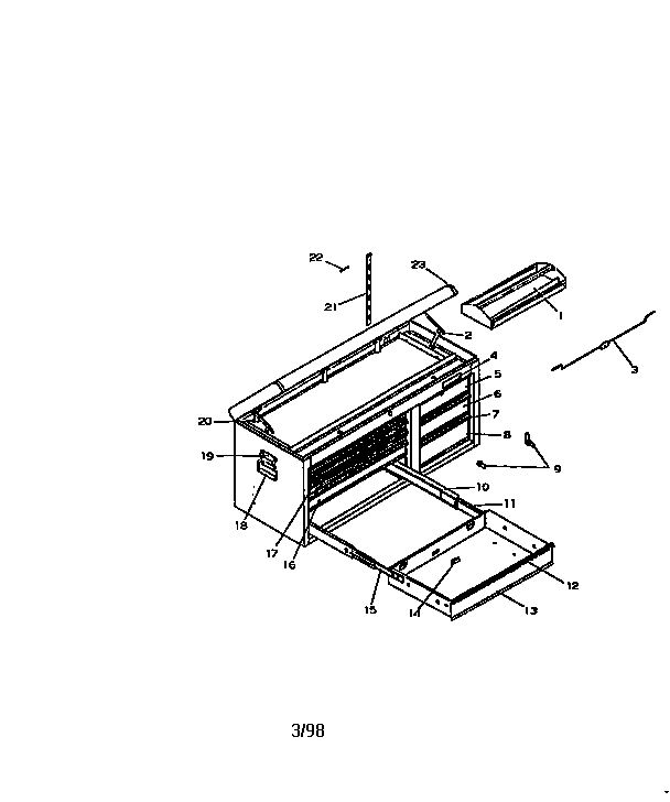 Unit Parts Diagram and Parts List for 706659220  Craftsman Tool Stand & Cart