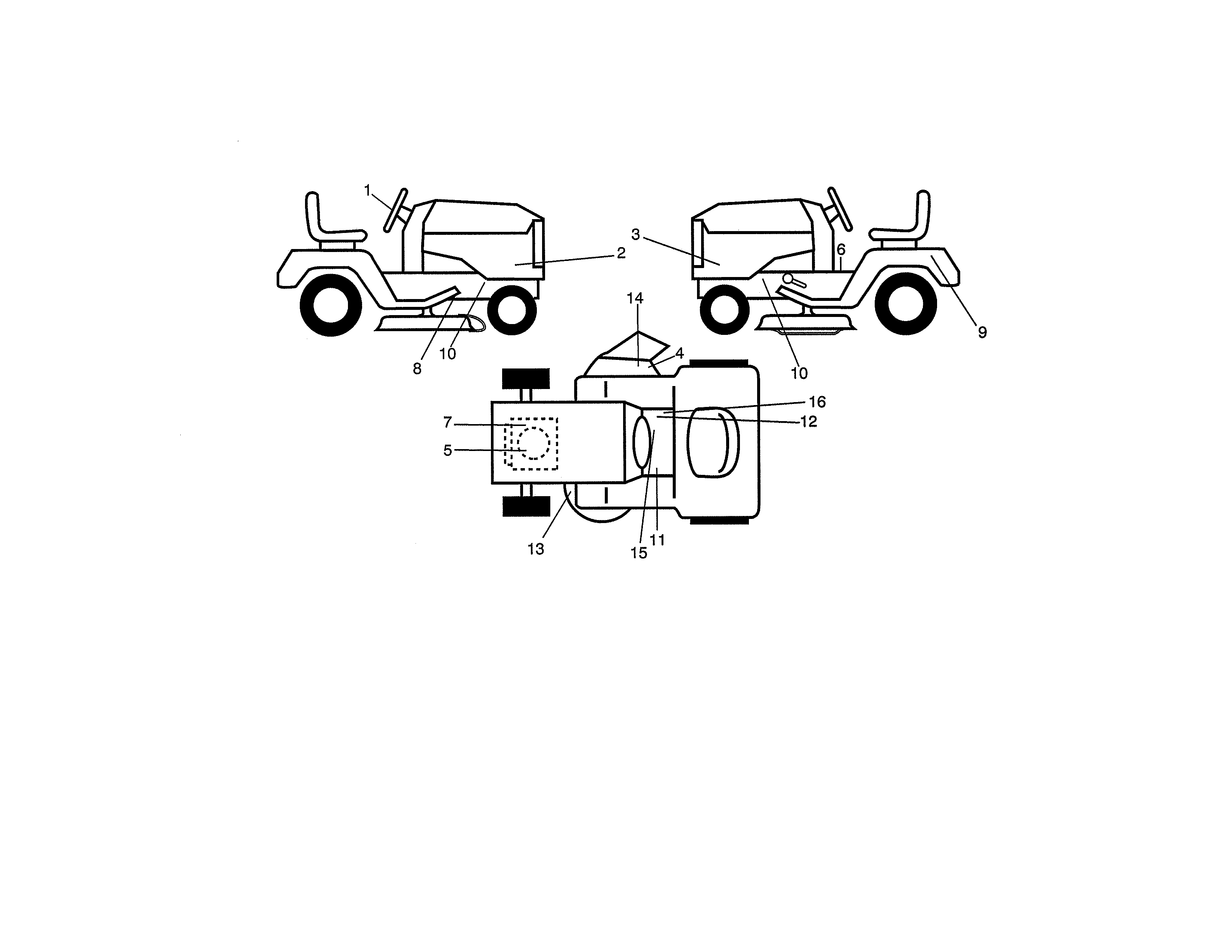 Decals Diagram and Parts List for 917988210  Craftsman Lawn Tractor