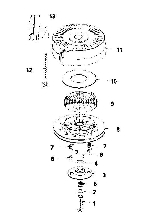 Rewind Starter Diagram and Parts List for 143384202  Craftsman Engine