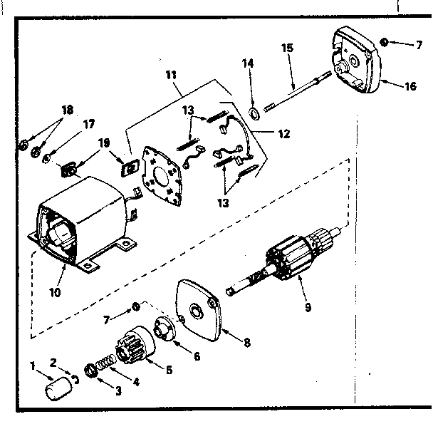 Starter Motor No. 33605 Diagram and Parts List for 143386122  Craftsman Engine