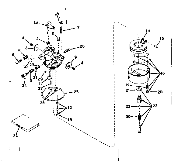 Carburetor No. 631063a Diagram and Parts List for 143577032  Craftsman Engine