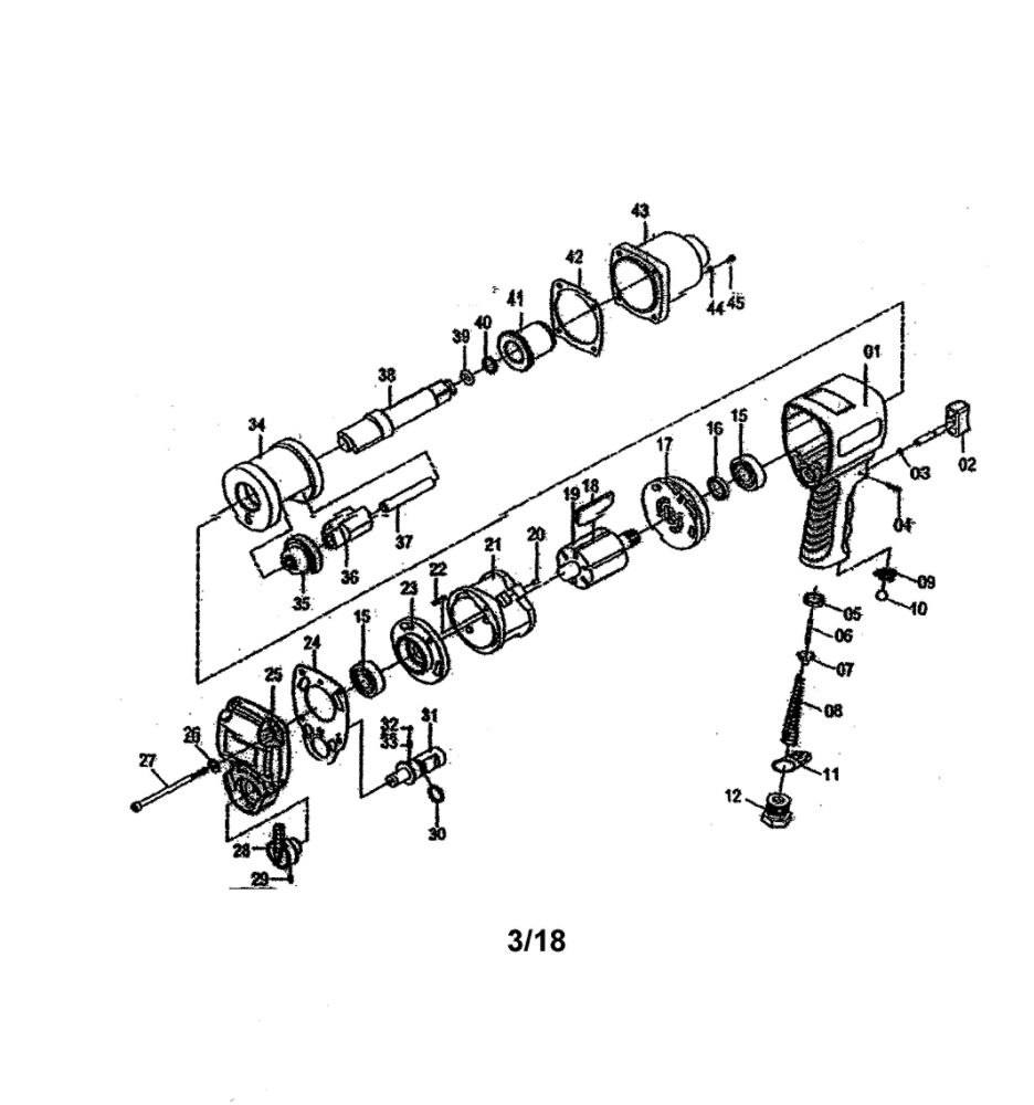 Impact Wrench Diagram and Parts List for 875168820  Craftsman Wrench