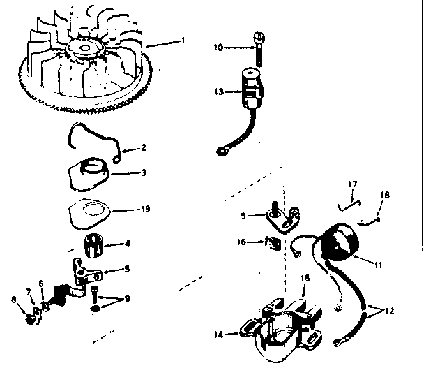 Magneto No. 610694a Diagram and Parts List for 143626292  Craftsman Engine