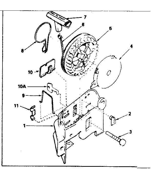 Rewind Starter No. 590531 Diagram and Parts List for 143364312  Craftsman Engine