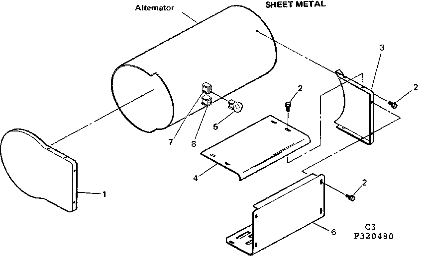 Sheet Metal Diagram and Parts List for 580320480  Craftsman Engine