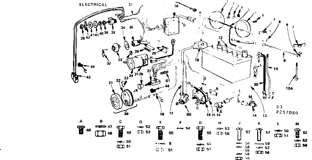 19.9 Twin Garden Tractor/electrical Diagram and Parts List for 917257080  Craftsman Lawn Tractor