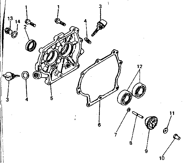 Crankcase Cover System Diagram and Parts List for 636299950  Craftsman Engine