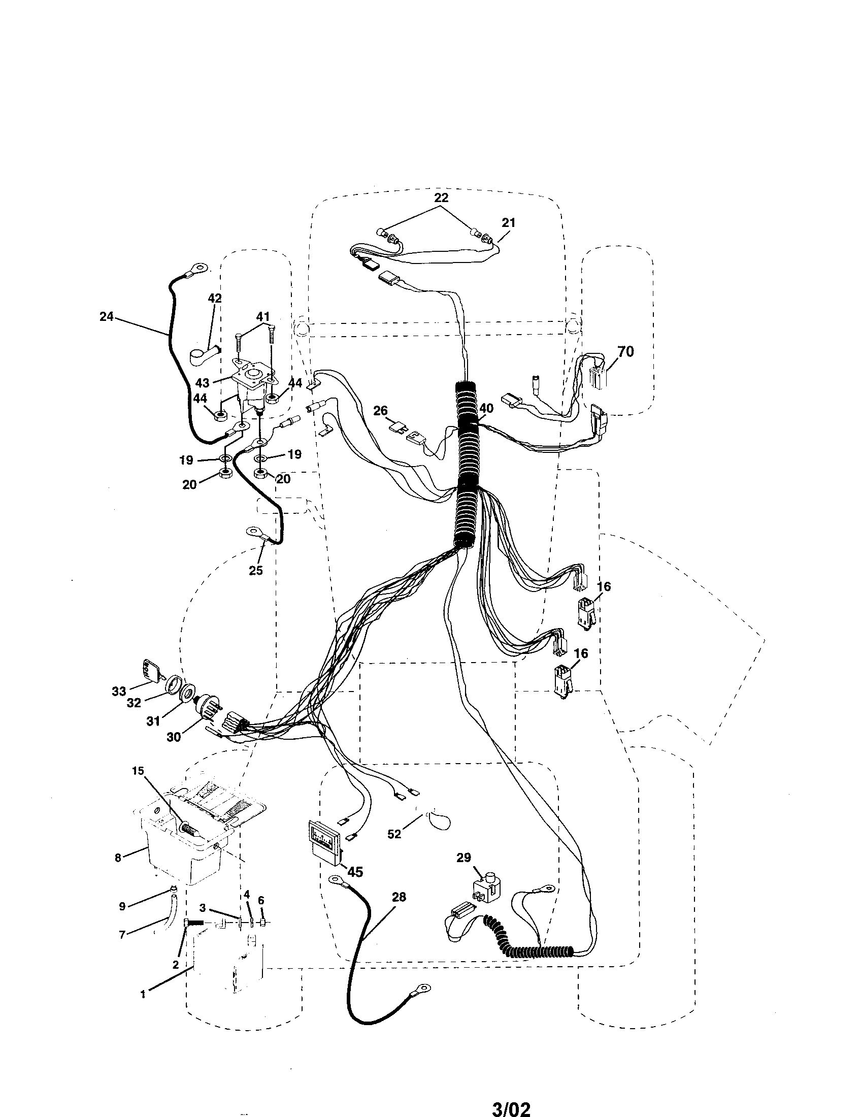 Electrical Diagram and Parts List for 917252800  Craftsman Lawn Tractor