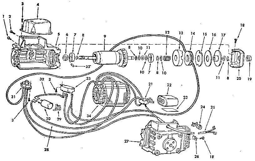 Motor Asm. 63494 Diagram and Parts List for 63494  Craftsman Power Motor