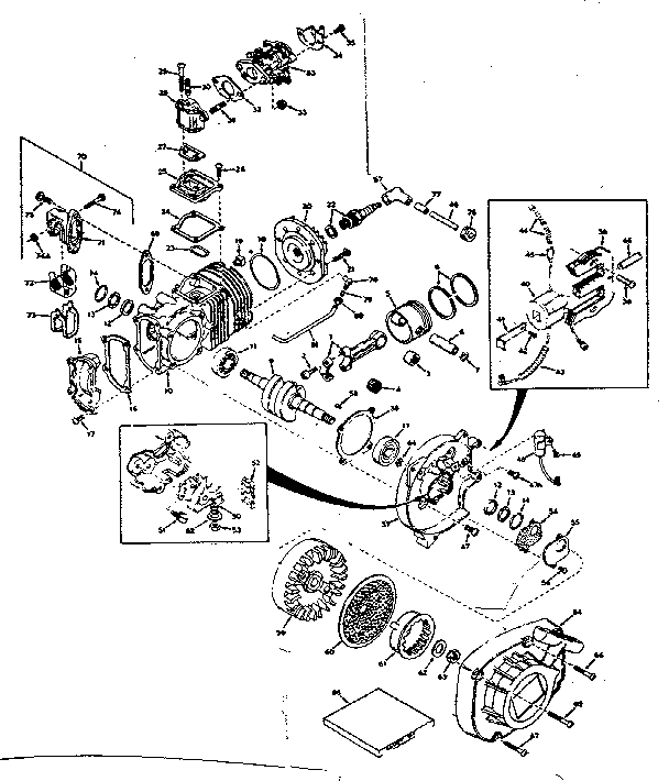 Cylinder Assembly Diagram and Parts List for 91763204  Craftsman Chainsaw