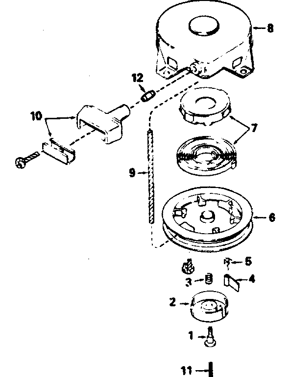 Rewind Starter No. 590420a Diagram and Parts List for 143354062  Craftsman Engine