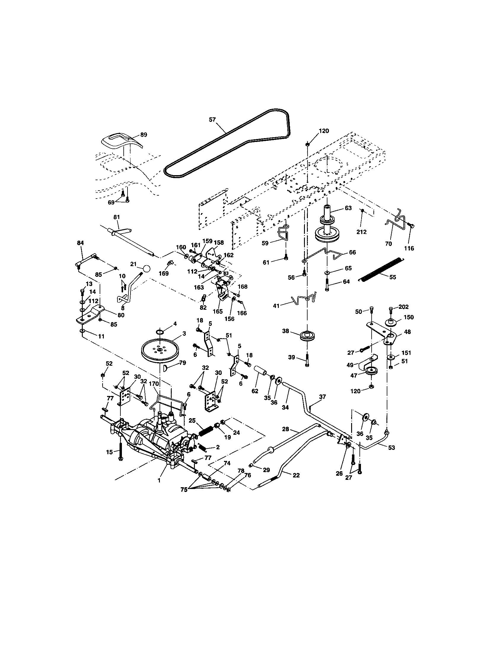 Ground Drive Diagram and Parts List for 917273399  Craftsman Lawn Tractor