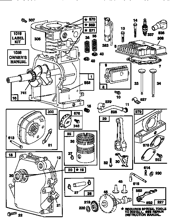Engine 135202-0706-a1(71,500) Diagram and Parts List for 500135202-0706-A1  Craftsman Engine
