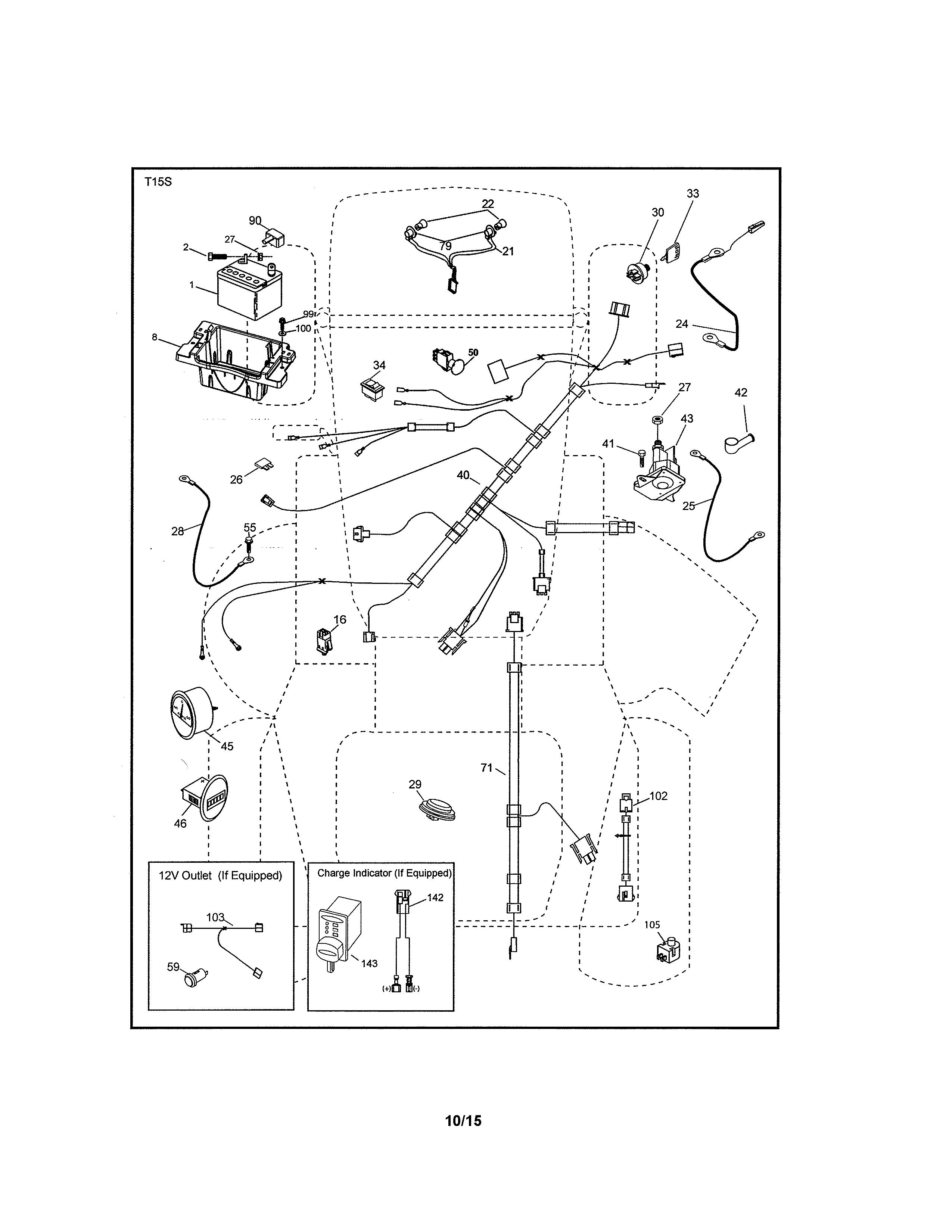 Electrical Diagram and Parts List for 917986411  Craftsman Lawn Tractor