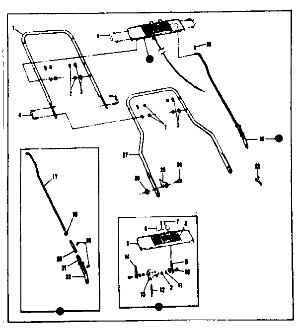 Throttle Control And Handle Assembly Diagram and Parts List for 53691220  Craftsman Lawn Mower