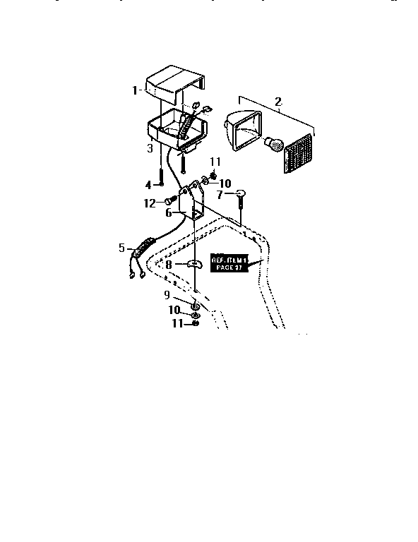 Headlight Diagram and Parts List for 536886380  Craftsman Snow Blower