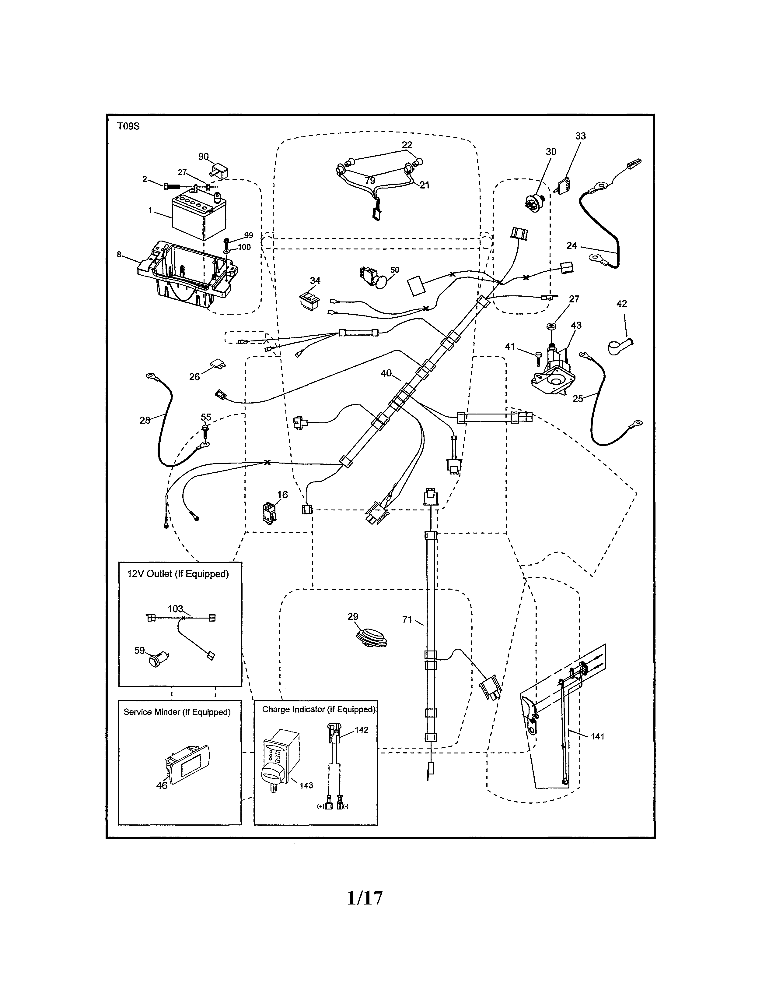 Electrical Diagram and Parts List for 917204081  Craftsman Lawn Tractor