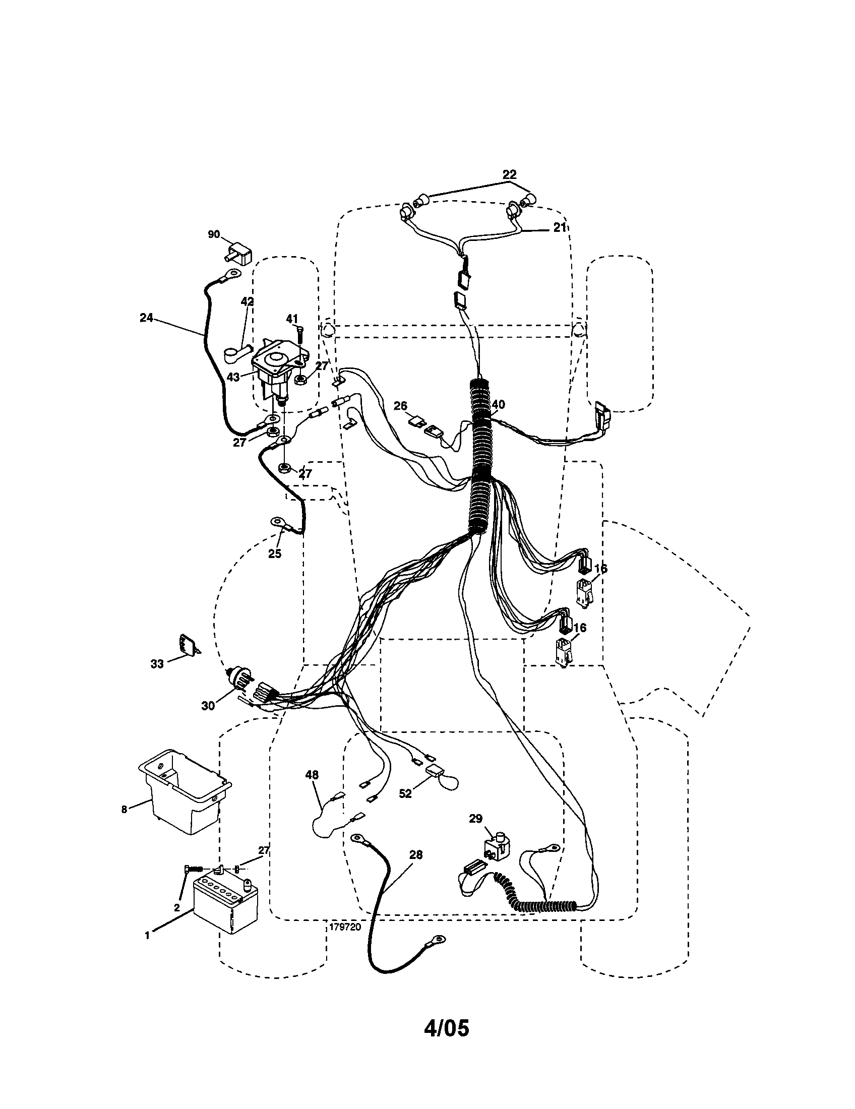 Electrical Diagram and Parts List for 917277331  Craftsman Lawn Tractor