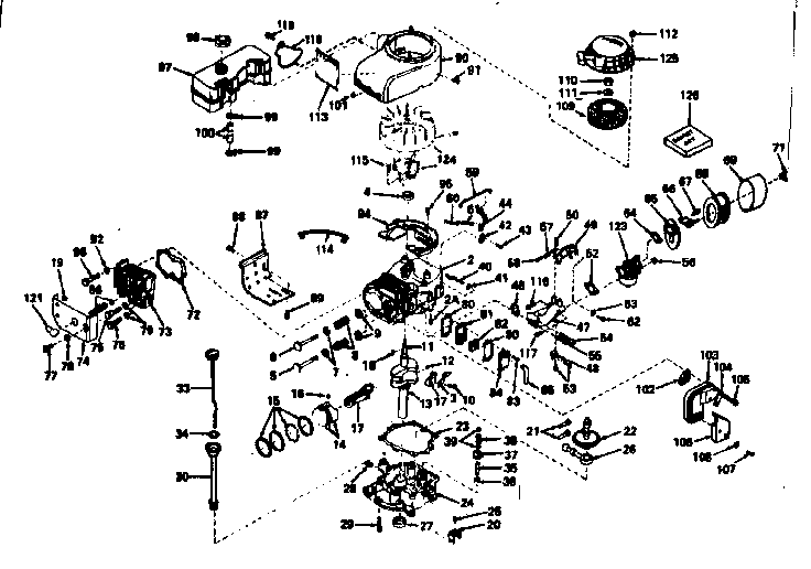 Basic Engine Diagram and Parts List for 143226312  Craftsman Engine