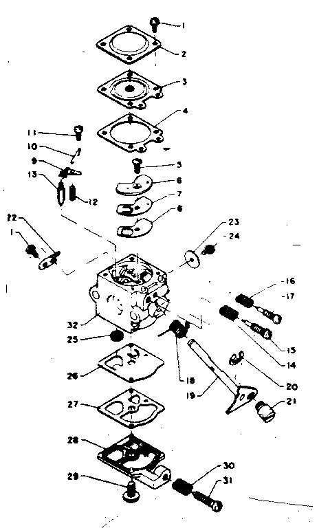 Carburetor Diagram and Parts List for 234795440  Craftsman Trimmer