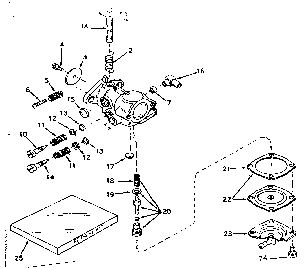 Carburetor No. 631243 Diagram and Parts List for 143174022  Craftsman Engine