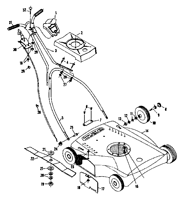 Replacement Parts Diagram and Parts List for 13191250  Craftsman Lawn Mower