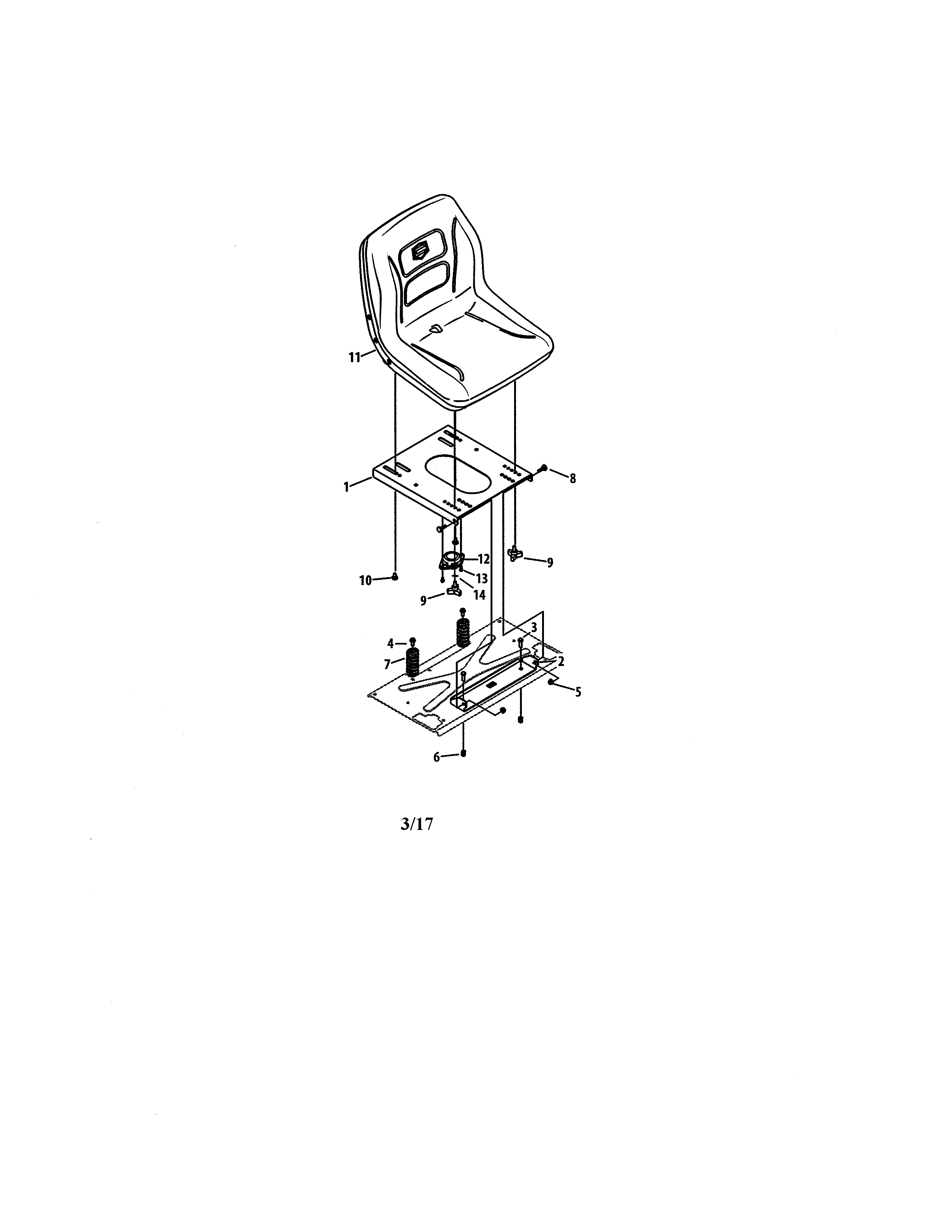 Seat Diagram and Parts List for 247270520  Craftsman Engine