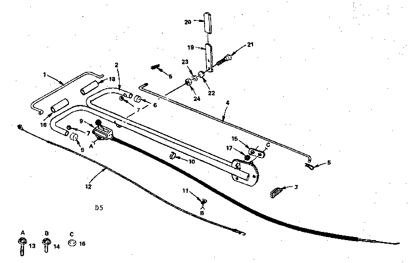Control Group Diagram and Parts List for 917299233  Craftsman Tiller