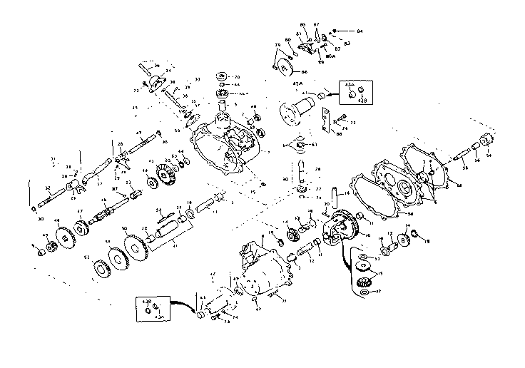 Transaxle Diagram and Parts List for 536250931  Craftsman Lawn Tractor