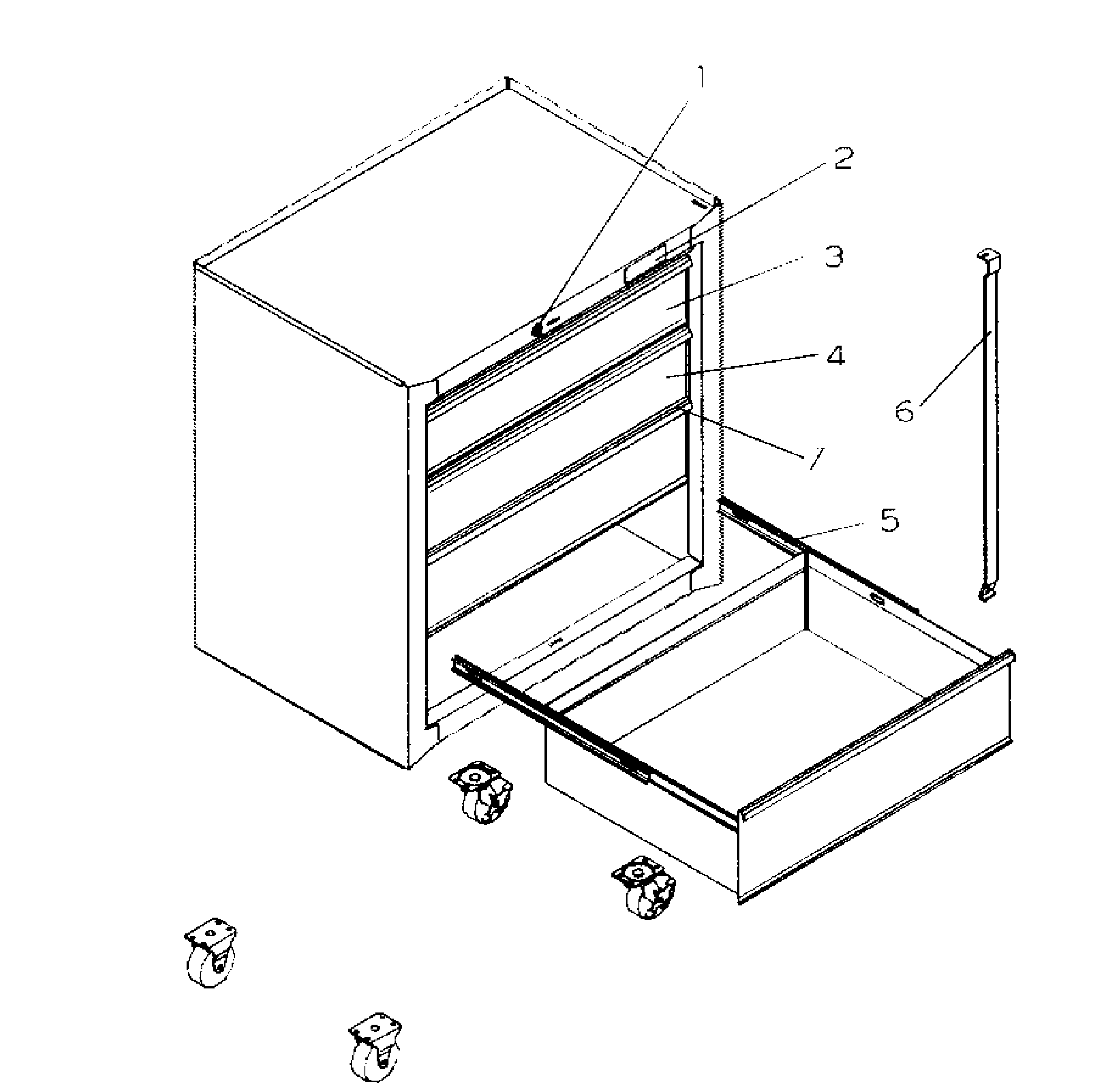 Tool Chest Diagram and Parts List for 706317920  Craftsman Tool Stand & Cart