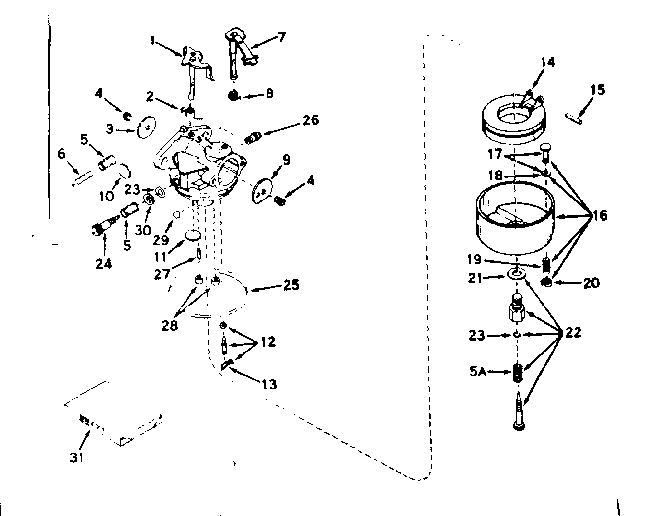 Carburetor No. 630992b Diagram and Parts List for 143576022  Craftsman Engine