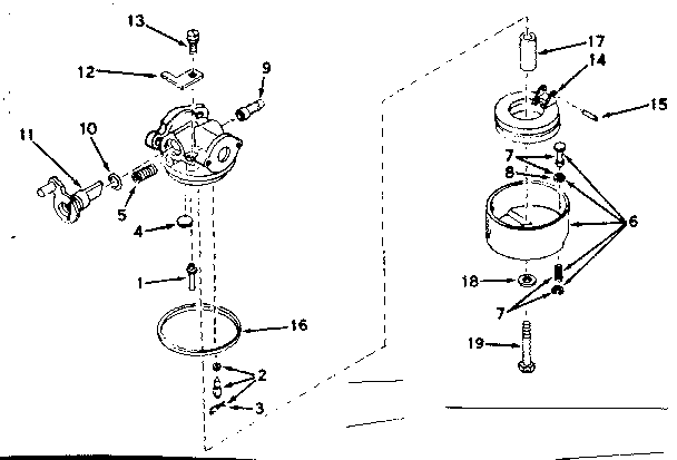 Carburetor No. 631655 Diagram and Parts List for 143626012  Craftsman Engine