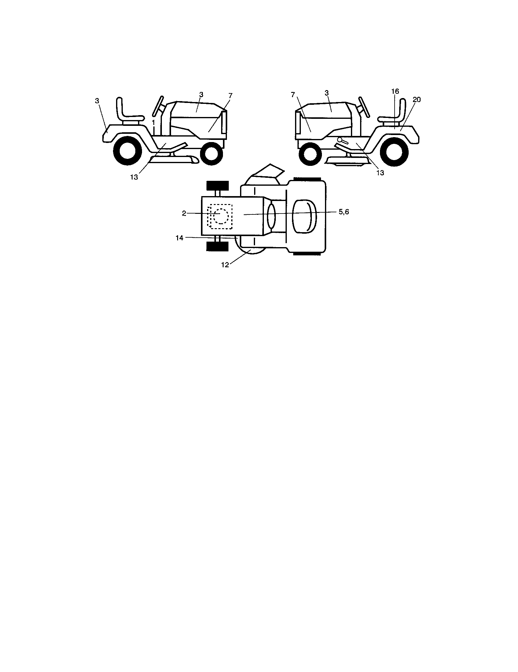 Decals Diagram and Parts List for 917287073  Craftsman Lawn Tractor