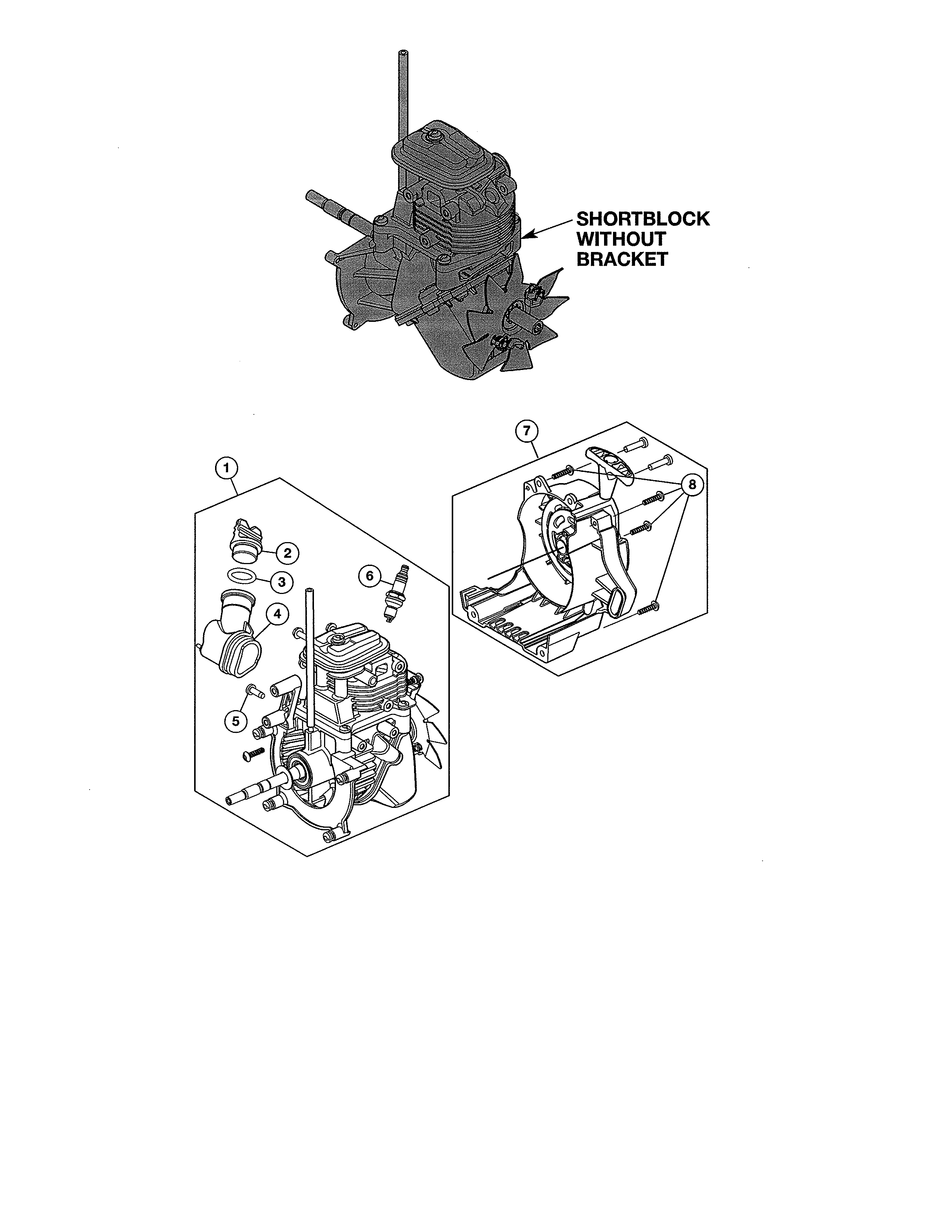 Shortblock Diagram and Parts List for 316731934  Craftsman Trimmer