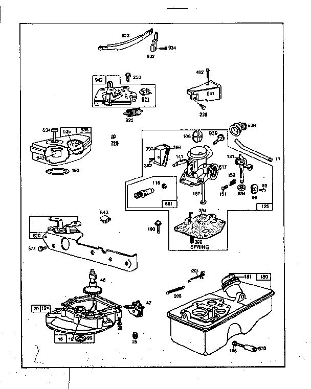 Carburetor No. 92502-3152-01 Diagram and Parts List for 50092502  Craftsman Engine