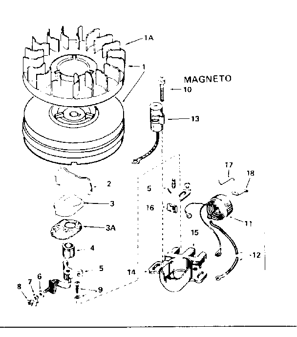 Magneto Diagram and Parts List for 143HS40-55505G  Craftsman Engine
