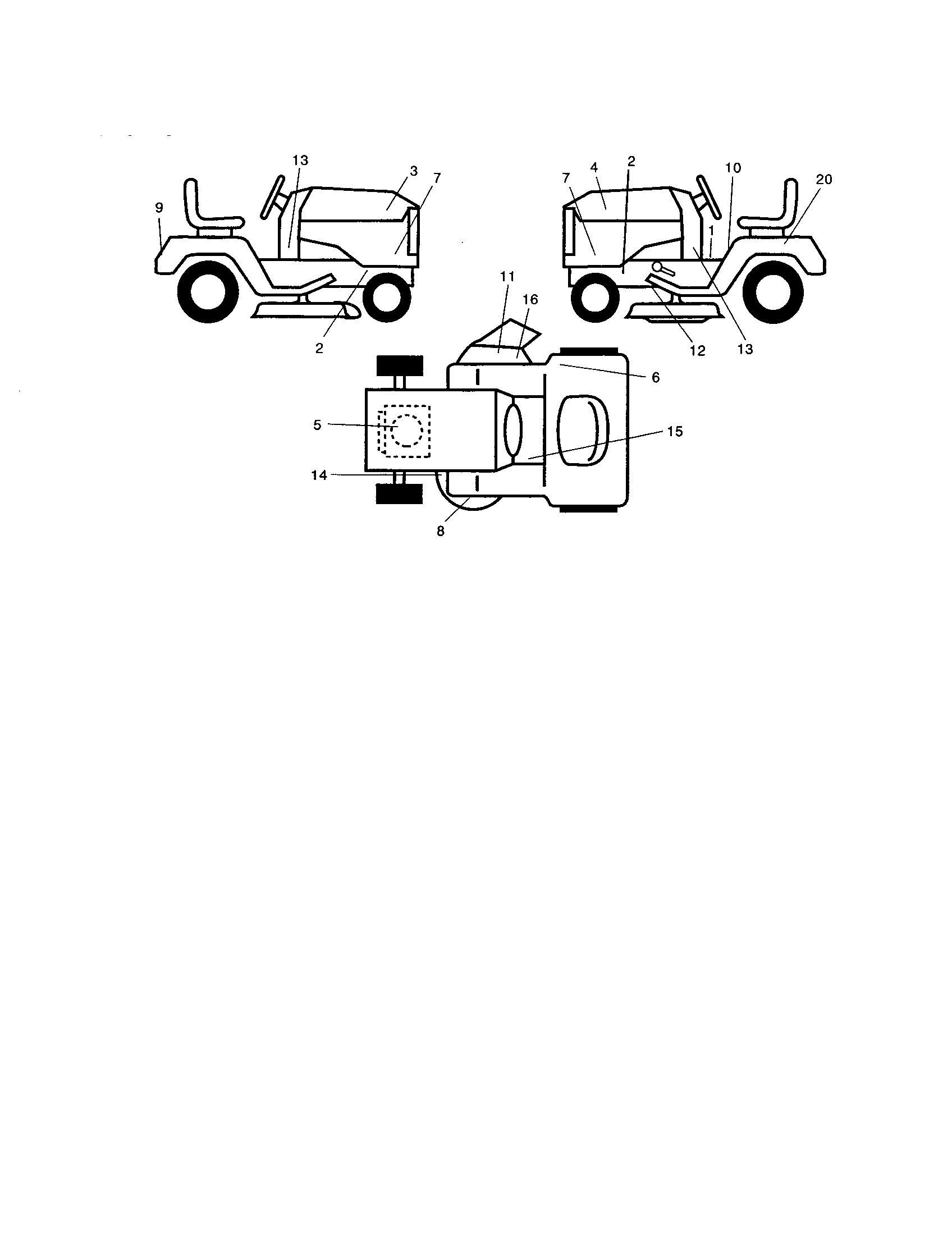 Decals Diagram and Parts List for 917277030  Craftsman Lawn Tractor