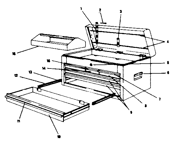 Unit Parts Diagram and Parts List for 706652560  Craftsman Tool Stand & Cart